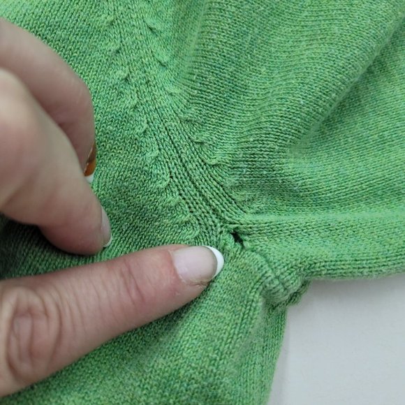 J McLaughlin Sweater Men L Long Sleeve V-Neck Classic Office Teacher Green - Picture 8 of 12